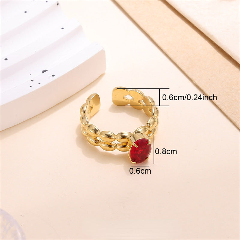 Wholesale Stainless Steel Zircon Inlaid Ring